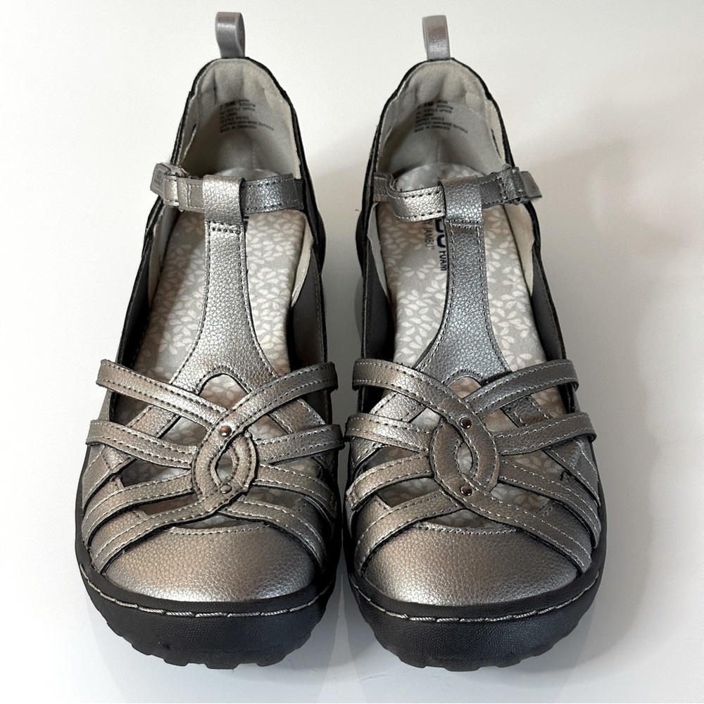 JBU Dove Metallic Silver Leather Mary Janes 7.5 NEW